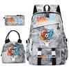 Cr7 Ronaldo 67 Print Student Rugzak Set met Lunchtas Etui Tienermeisjes School Reis Dagrugzak