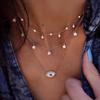 Bohemian Crescent Moon Star Multi Layered Necklaces For Women Choker Vintage Coin Cross Pendant Necklace Statement Jewelry 2024