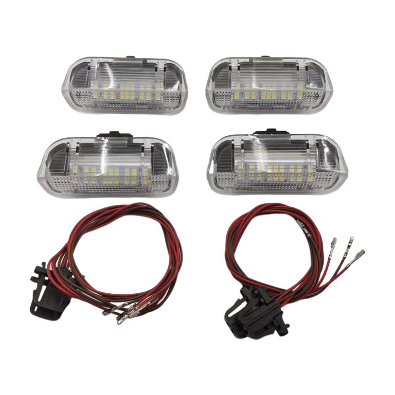 2Pcs Door Warning Welcome Courtesy Light LED Lamp Decorative Lamp for Golf 5 6 7 Mk5 Mk6 Mk7