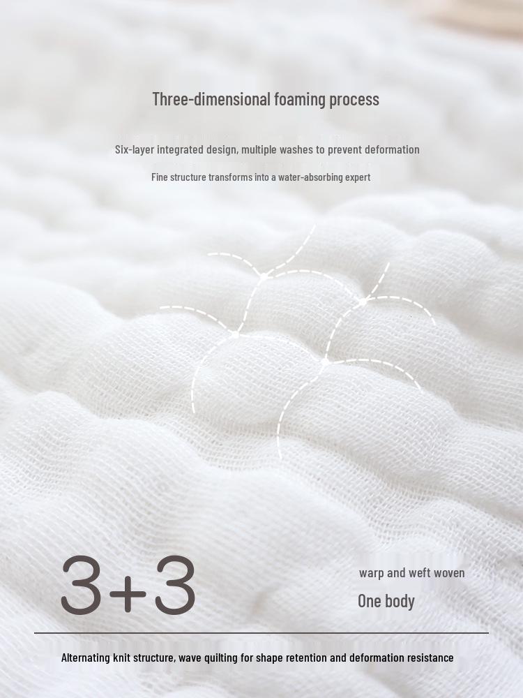 Six-Layer Soft Baby Gauze Washcloths - Absorbent Face Towels & Newborn Bibs