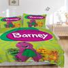 Barney Show Bedding 3 Piece Set HD Print Duvet Cover Pillowcases for Teens Adult Bedroom Decoration Christmas Gift