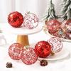 8cm Boutique Transparent Hand-Painted Christmas Ball Set - 6pcs Holiday Tree Ornaments