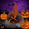 Eye Catching Witch Hat With Mesh Panel Halloween Party Wear Practical Fabric Cosplay Props Costume Accessory