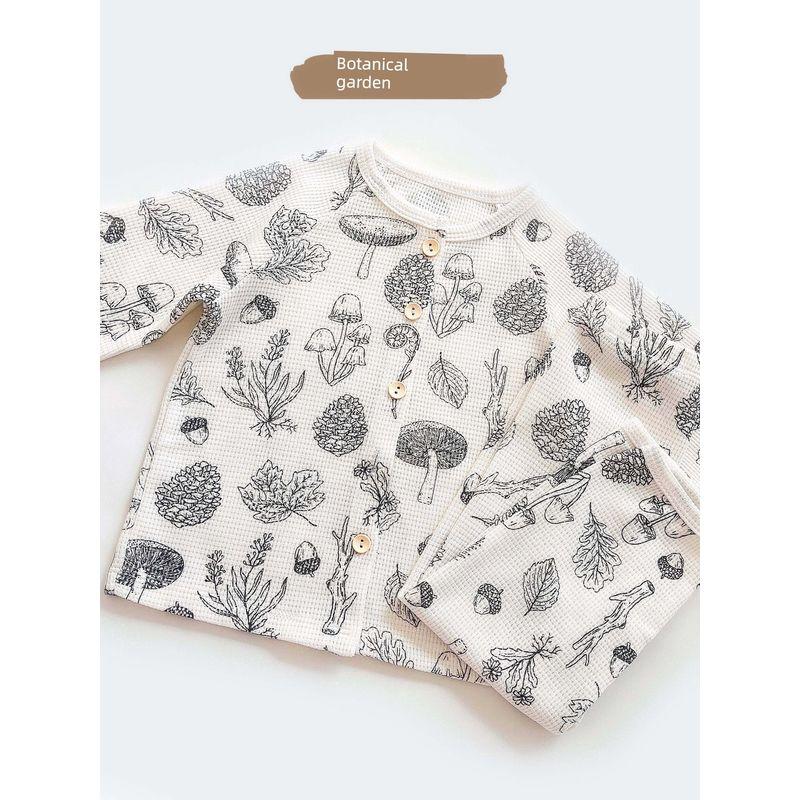 Korean-Style Children's Clothing, Same Style as Little Orange, Waffle-Patterned Baby Jumpsuit, Anti-Dirt Outdoor Wear