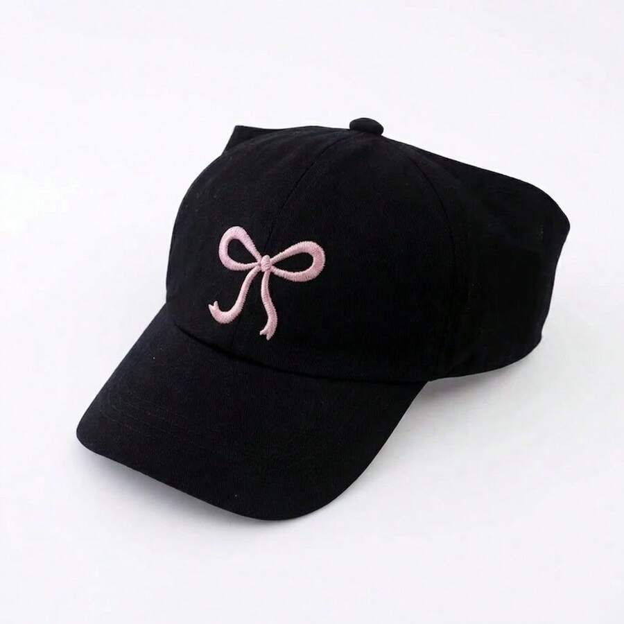Women Butterfly Embroidered Baseball Cap Solid Color Snapback Hat Spring Summer Outdoor Sun Protection