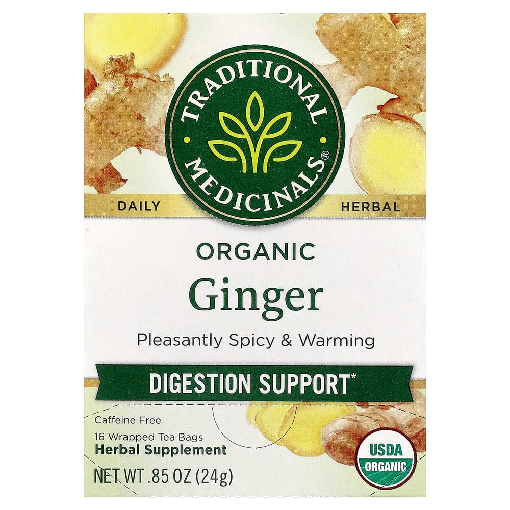iHerb Traditional Medicinals Ginger Caffeine-Free Herbal Tea Bags, 16 Count