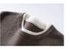 Women's Contrast Color Fake Two-Piece Cashmere Knit Sweater - Loose Fit, Round Neck, Autumn Winter Top