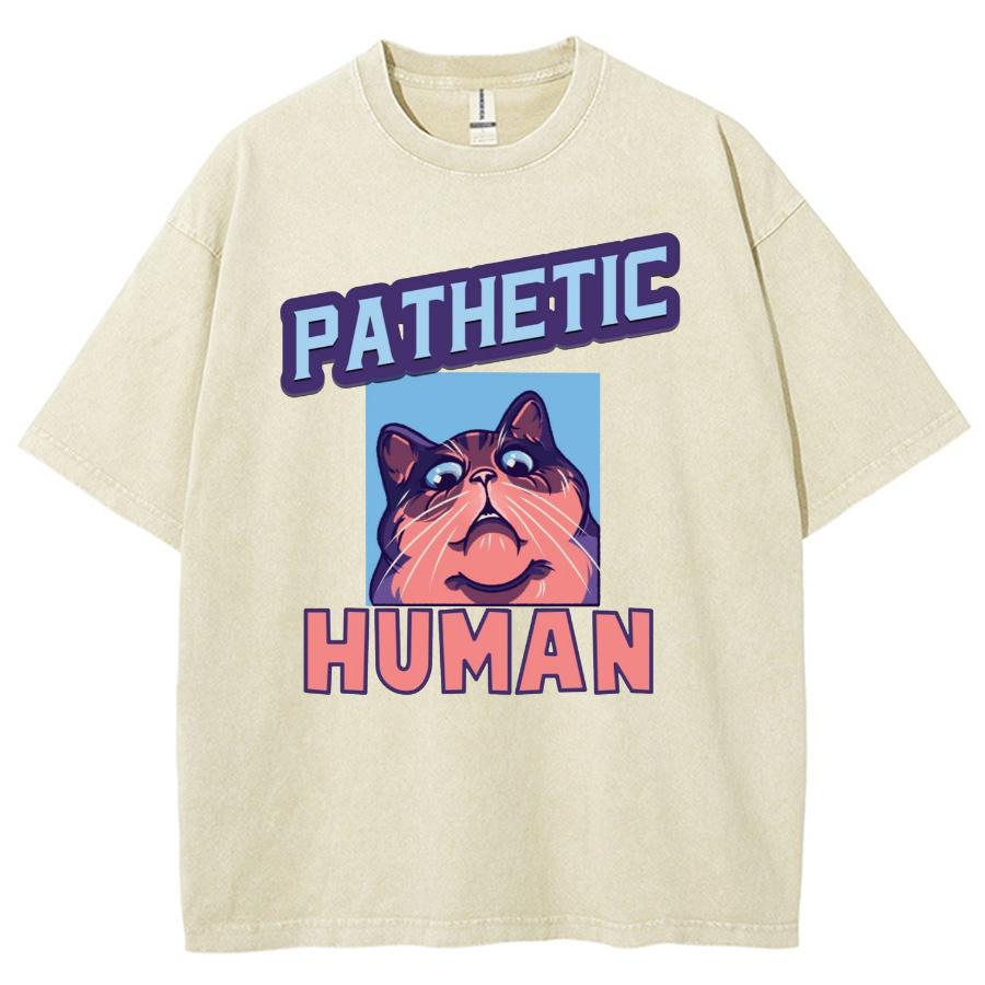 

Футболка женская с рисунком мультяшного кота, потертая, в американском стиле, в стиле ретро, свободного покроя, со средним рукавом, повседневный модный дизайн 3XL