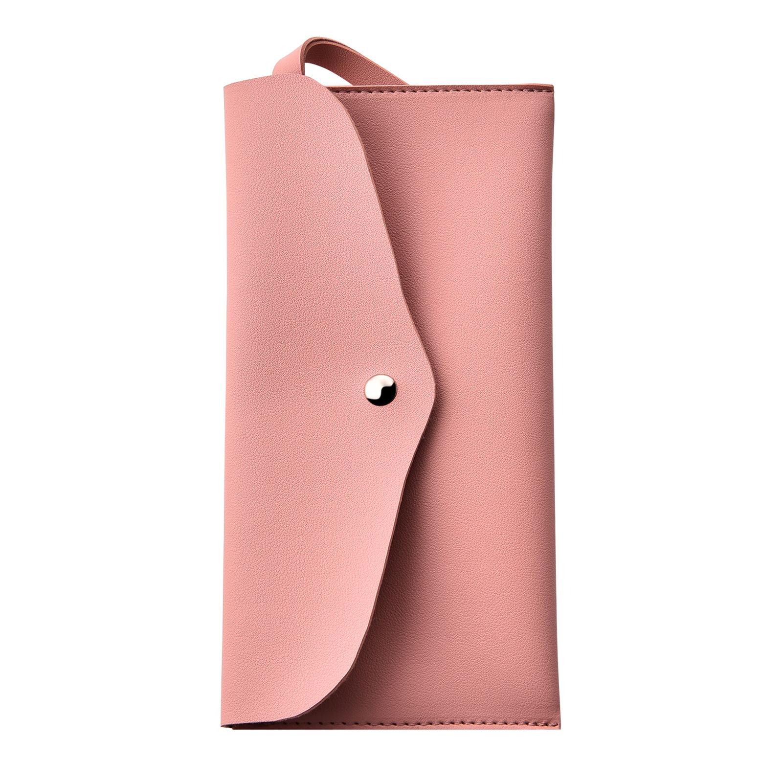 

Leather Makeup Bag Portable Makeup Brush Organizer Pouch 24x12cm Cosmetic Travel Toiletry Organizer for Women Girls розовый