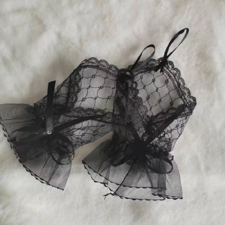 2lots Soft and Breathable Lace Gloves Sunscreen Lolitas Mittens Driving Gloves for Evening Gowns and Daily Wear