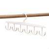 SpaceSaving Clothes Hanger, MultiHook Rotating Organizer, Dorm Closet Storage White 1pc