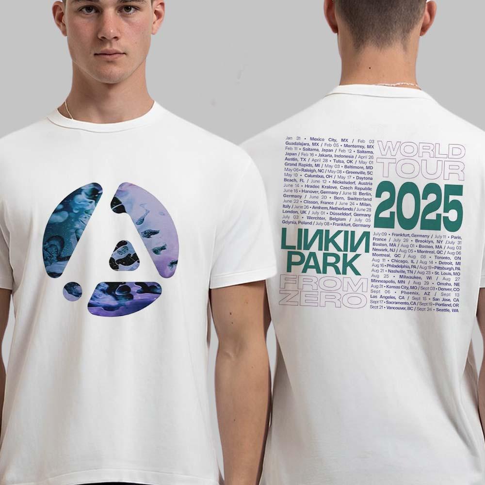 T-shirt en coton à col rond pour femme Linkin Park From Zero World Tour 2025