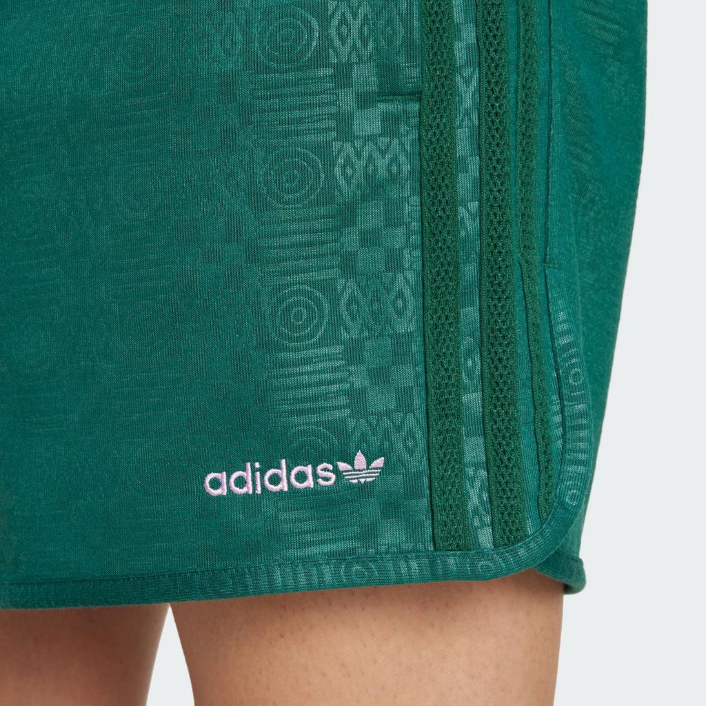 Adidas Originals Embroidered Logo Mid-Waist Casual Shorts Men Bottoms Forest-Green JC6515