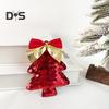 6Pcs Christmas Tree Ornaments Tree Shape Sequin Pendant with Bow for Christmas Trees Walls Doors Parties Wedding Decor