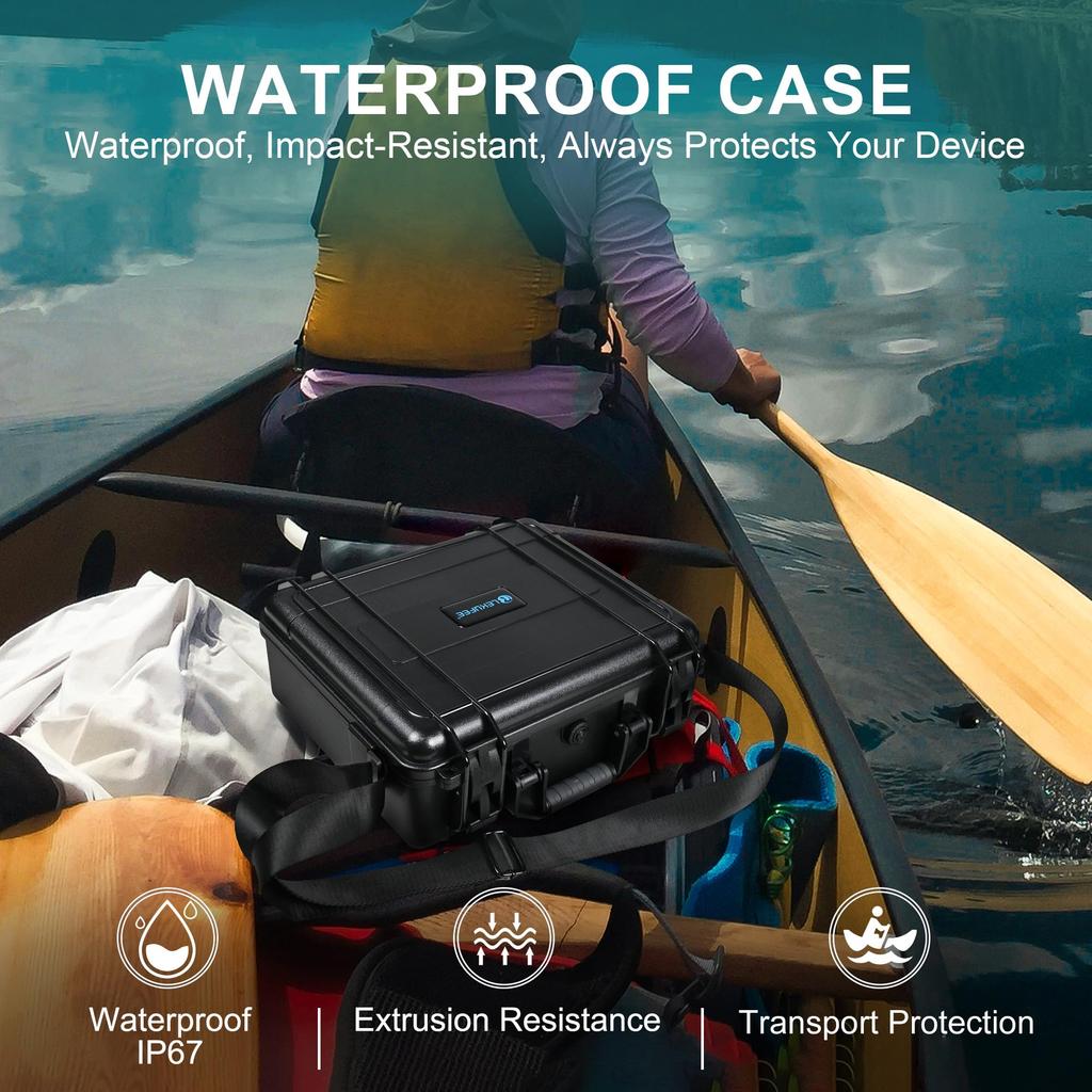 Lekufee Waterproof Hard Carrying Case for DJI Mini 5 Pro Fly More DJI RC N3 Charging and Other Accessories Drone, Combo, 2/RC (6pcs), Hub, (Case Only)