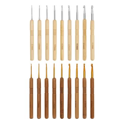 9-teiliges Häkelnadel-Set Stricknadel Häkelhandwerk Garne Weben Häkelnadel mit ergonomischem Griff & Aluminiumspitze
