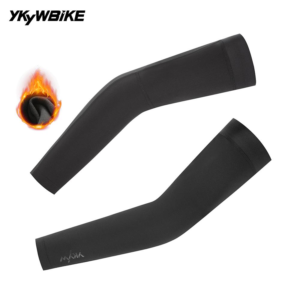 YKYWBIKE Cycling Arm Sleeves Winter Warm Fleece 10-20°C Outdoor Sports Arm Warmers Bicycle Arm Protection Road Bike Sleeves S