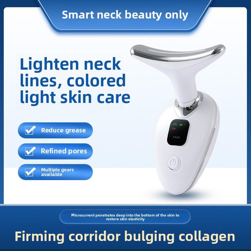 Neck Beauty Instrument, Face and Neck Vibration Neck Beauty Instrument, Seven-color Color Light Neck Beauty Instrument, Micro-current Introducer