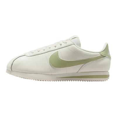 Cortez Couro Ajuste Confortável Sapatos de Estilo de Vida Tênis Feminino Branco Verde DN1791-117