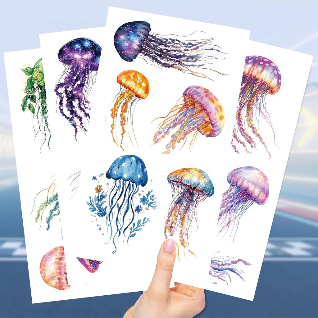 Cartoon new jellyfish tattoo stickers waterproof holiday party party children disposable DIY tattoo stickers