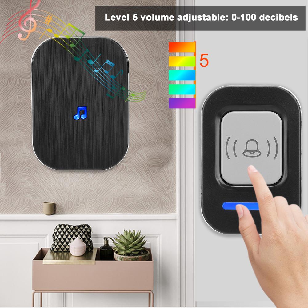 Home Wireless Doorbell 984.3ft Long Distance Music Door Chime Access Control