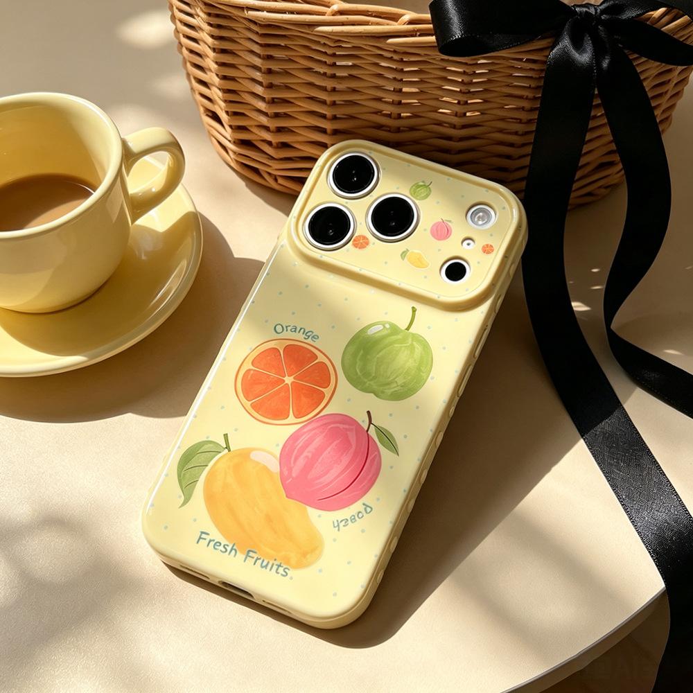 Fresh fruit is suitable for anti-drop iPhone16 mobile phone case Apple 17 protective case creative 17Promax new women