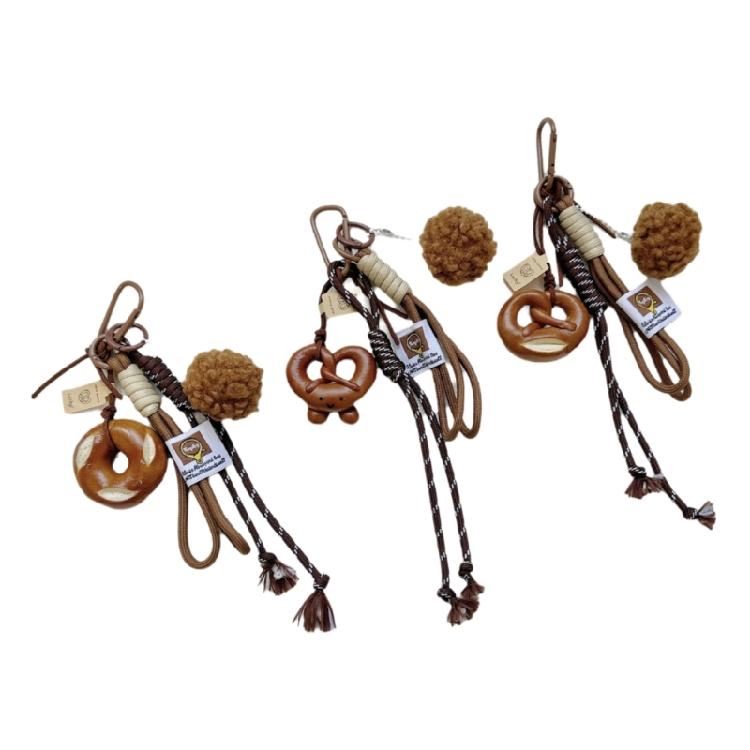 Unique Alkaline Bread Shape Braided Rope Pendant Unique Bag Charm for Those Seeking Distinctive Fashion Accessories