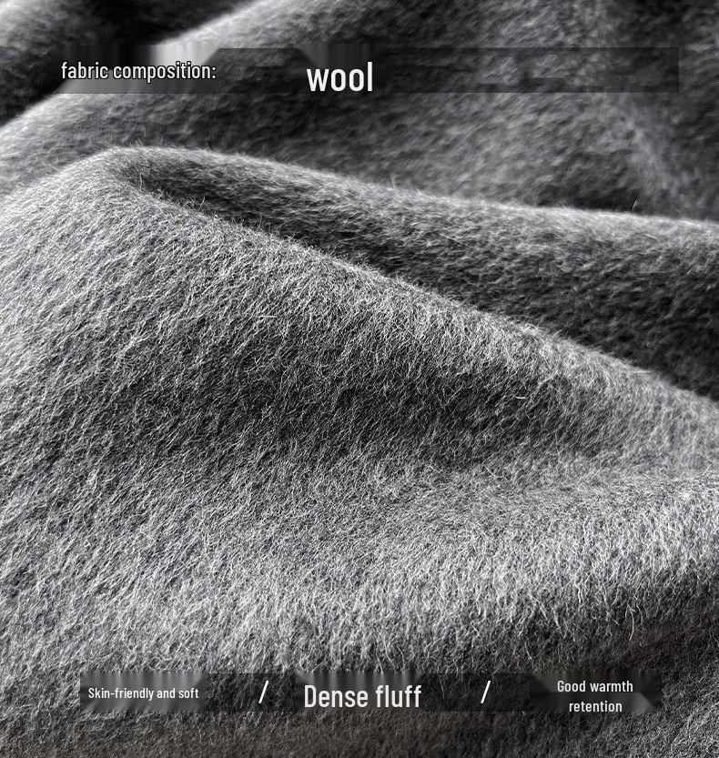 Women's 2024 Autumn/Winter Stand Collar Cashmere Coat - Mid-Length, Double-Sided, Waist-Cinched.