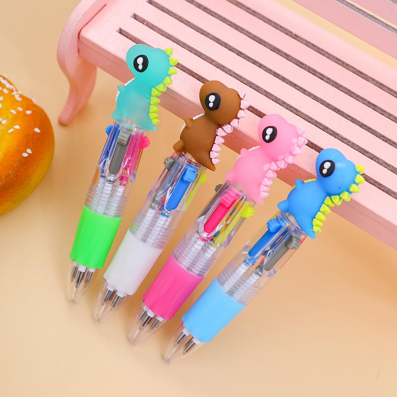 Entzückender Tierkopf Mini-Kugelschreiber in vier Farben - Schülergeschenk Schreibwaren.
