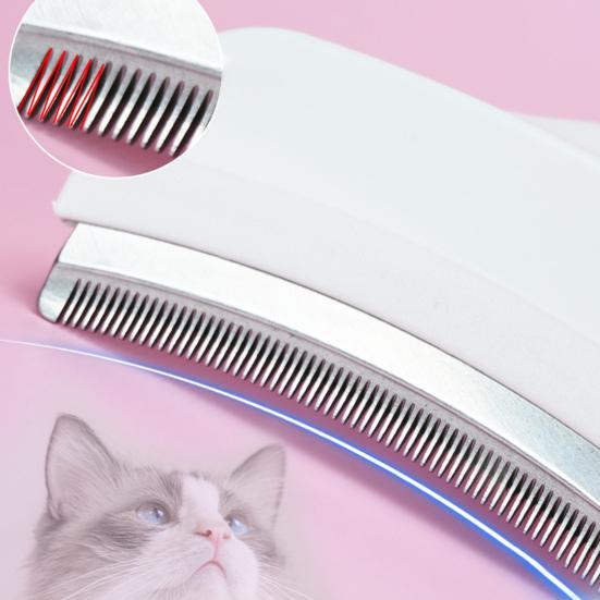 V-Tooth Deshedding Comb Pet Hair Removal Grooming Brush 1mm Teeth Shedding Comb with Ergonomic Handle for Dogs Cats