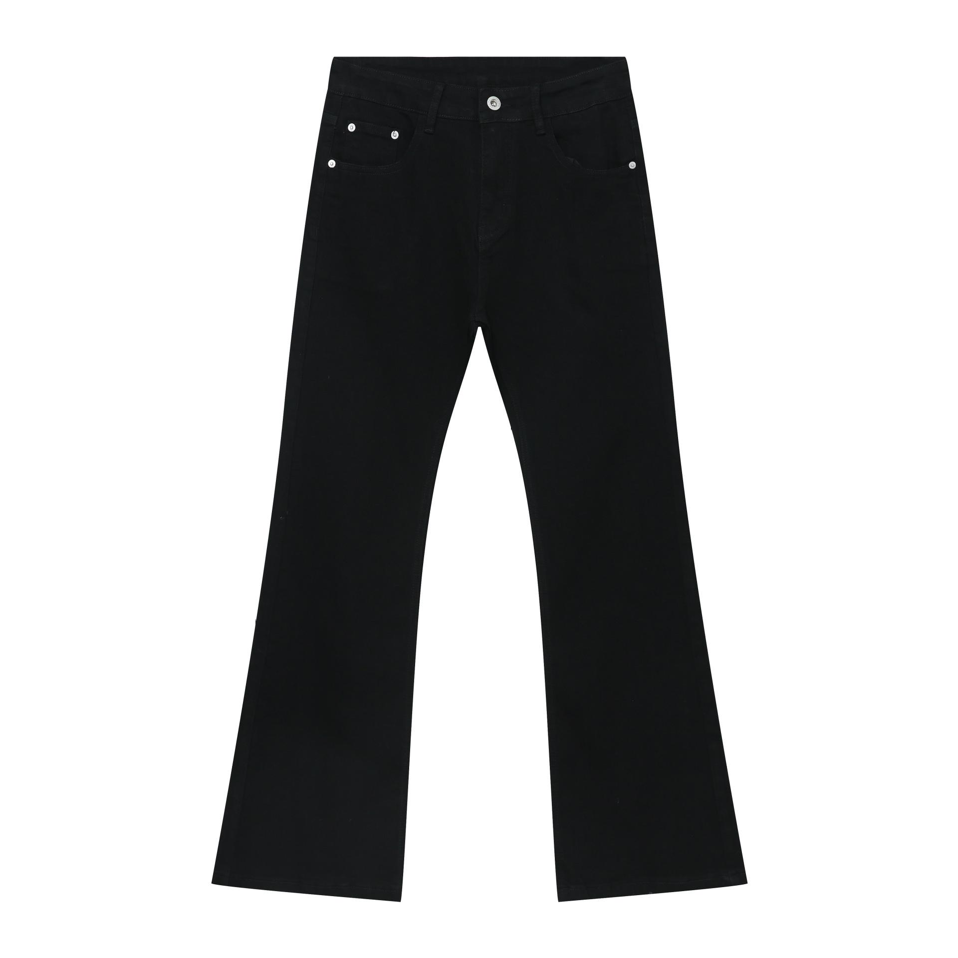 

Long Trousers Versatile Black Micro Stretch Jeans Men s Pants Straight Loose Jeans for Men Fashionable and Comfortable Pants L чёрный