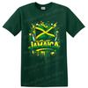 Jamaica Flag T Shirt W/ Tropical Drums Reggae Island Pride Vivid Graphic Art Tee