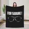 Funny for Sure Macron Glasses Meme Blankets Velvet Pop Meme Soft Throw Blankets for Bedspread Quilt Portable