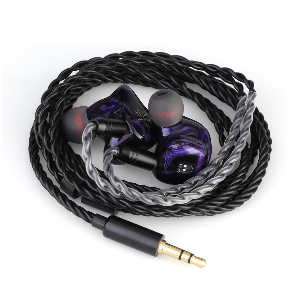 Linsoul Kiwi Ears Quartet 2DD+2BA Hybrid Wired HiFi Earphones, Ergonomic Design, Re-cableable, 3.5mm Stereo Plug & 0.78mm 2-Pin Connector, Balanced