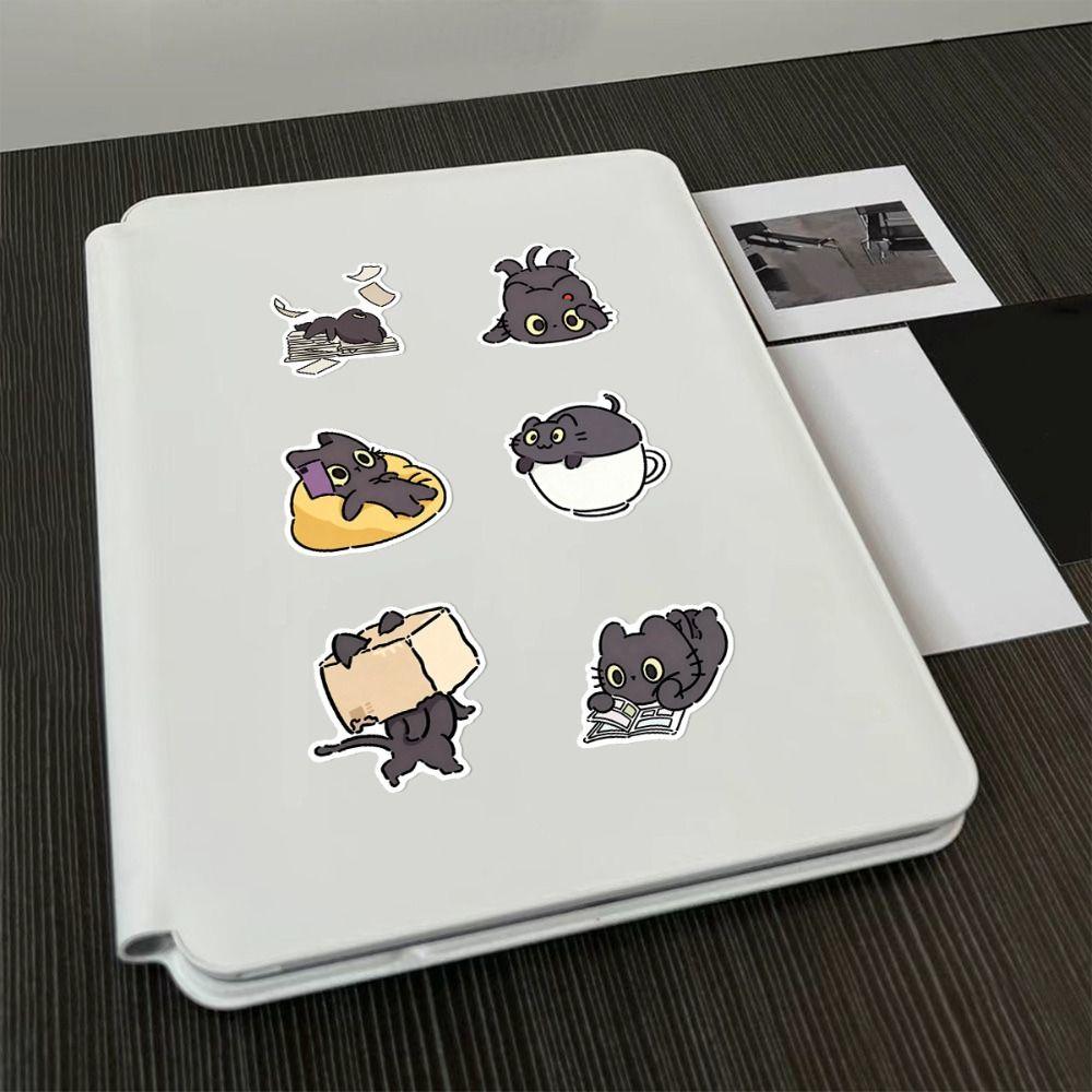 50 Pièces Autocollants Kawaii Chat Noir Auto-adhésifs Décalcomanies Graffiti Imperméables Fournitures Scolaires