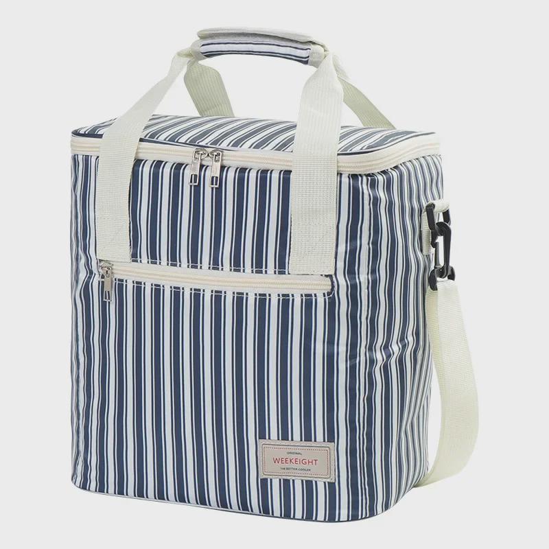Striped Portable Large-Capacity Insulated Picnic Bag and Cooler