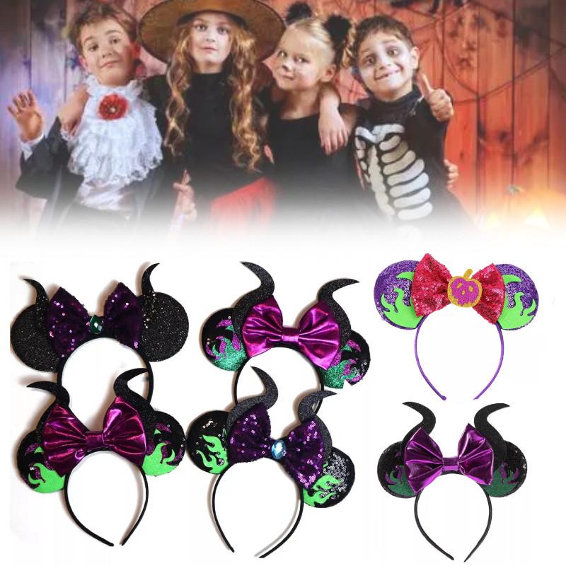 Adorable Halloween Themed Mickey Ghost Headband With Cute Bow For Kids Parties