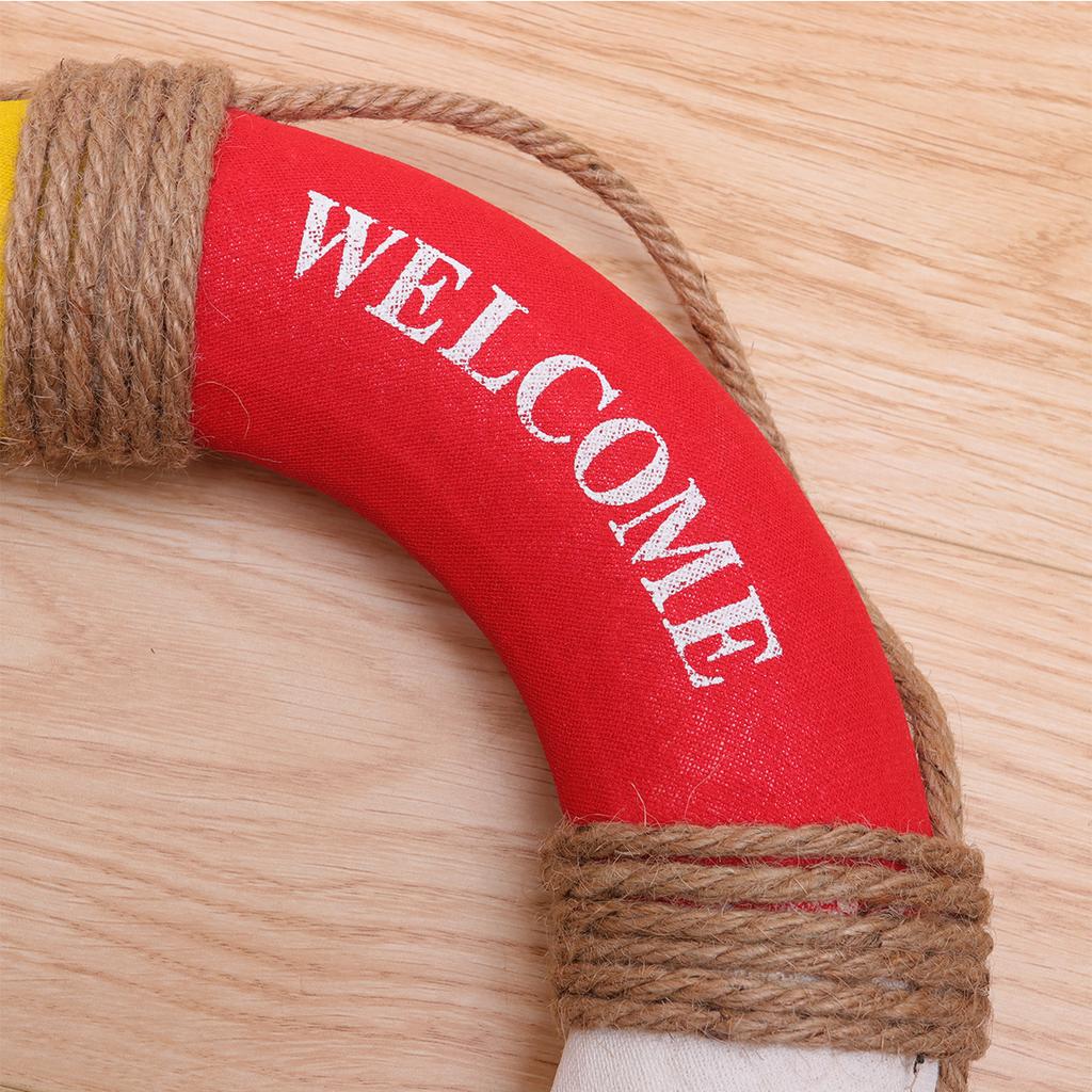 1Pcs Hanging Lifebuoy Mediterranean Style Decoration 30Cm Red Yellow Door Sign for Cafe Restaurant Bar Festival Decoration