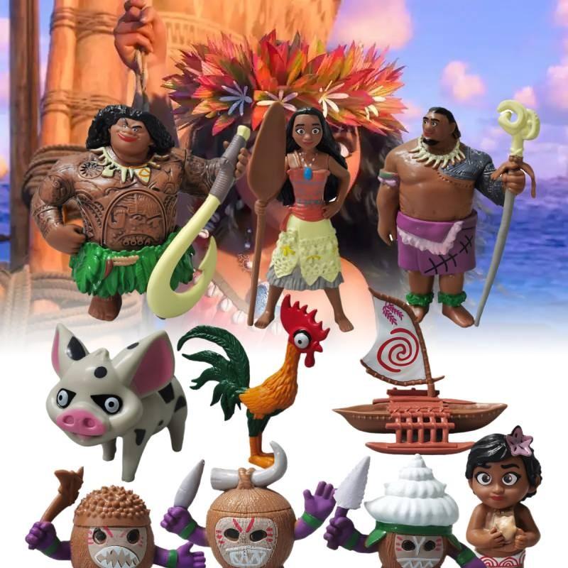 Figurine Moana 10pcs Anime Statuary Cake Ornament Christmas Gifts Garnish Toys