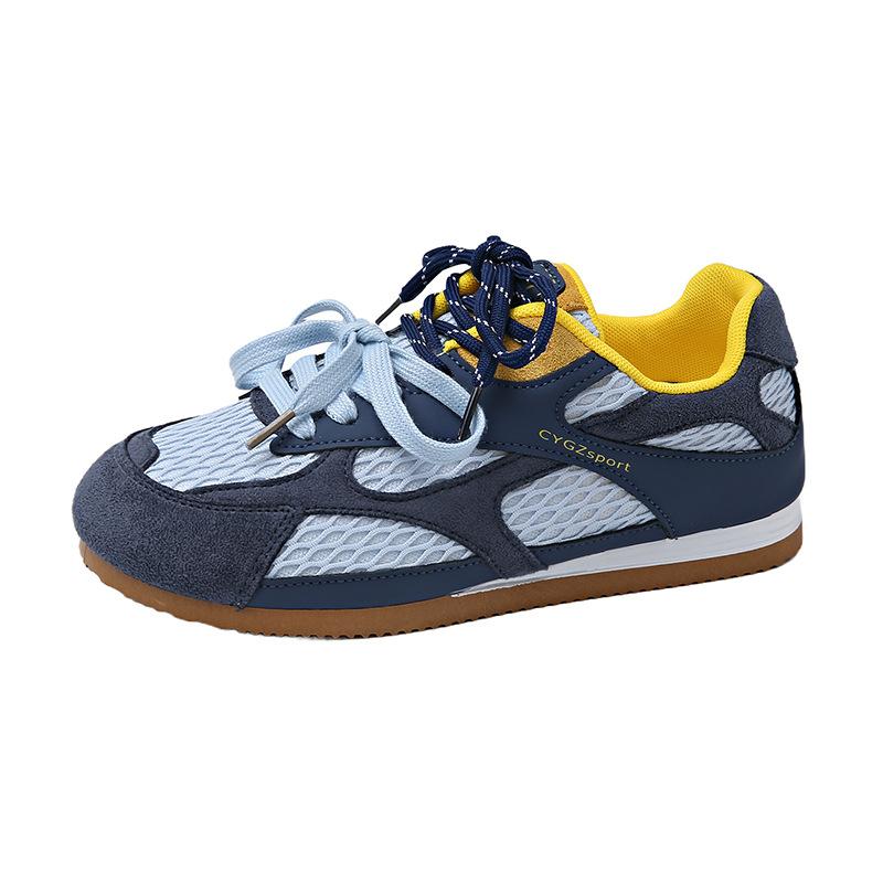 

Summer new fashion breathable mesh shoes low-top lace-up trend casual flat shoes double lace-up sports women s shoes 40