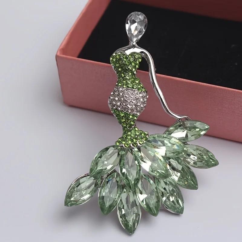Animal Cheetah Alloy Crystal Mermaid Brooch With Security Pin For Women And Men