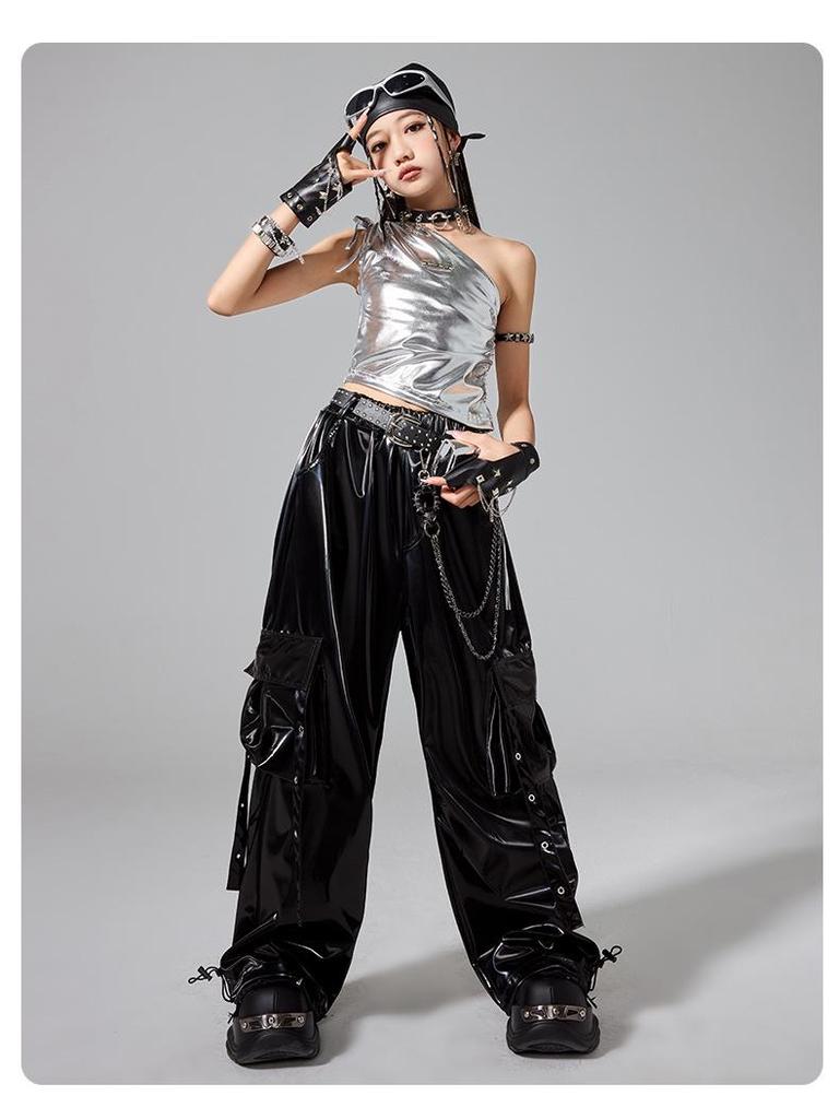 Girls' Trendy Street Dance Outfit - Jazz & Hip Hop Performance Set