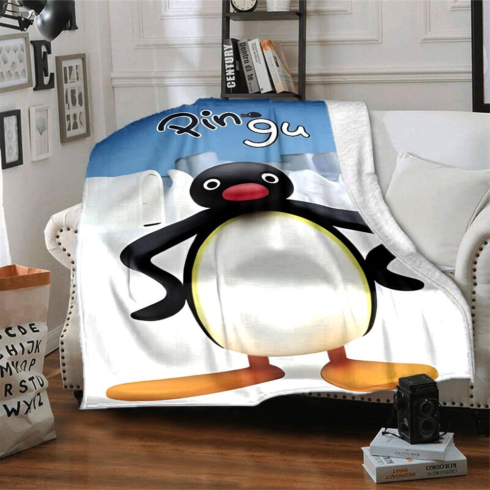 1pc Pingu1 Blanket, Gift, for Men and Women, Soft Blanket, Good for Sofa Bed Couch Travel, Lightweight Flannel Blanket