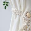 1PC Bohemian Woven Curtain Tie Rope Tie Rope Simple Tassel Leaf Wooden Bead Decoration Curtain Tie Rope Decoration