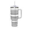 40 oz Stainless Tumbler with Handle and Straw, Large Capacity Cup for Hot & Cold Drinks