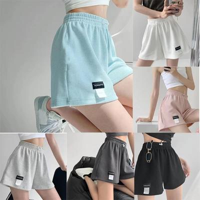 Short d'été taille haute pour femme, short de sport ample, pantalon décontracté à taille élastique, couleur unie, vêtements d'intérieur