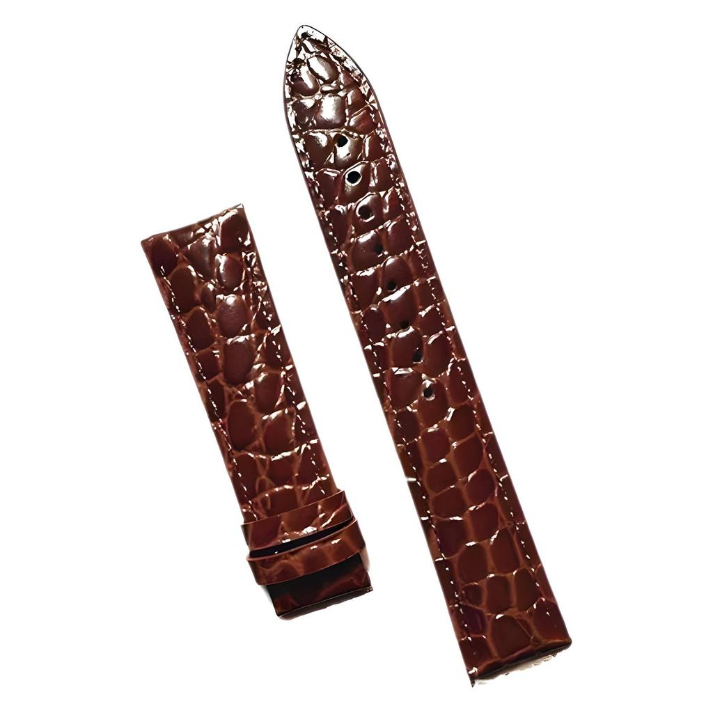 Men's Alligator Pattern Leather Watch Strap, Pin & Butterfly Buckles - Women's Accessories In Stock