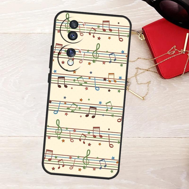 Music Score Musical Notes Case For Honor 400 Pro 200 50 70 90 X9a X9b X9c X9d X8a X8b X8c Magic 7 Lite 5 6 8 Pro Cover
