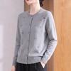 Hengyuanxiang Women's Autumn Round-Neck Knit Cardigan for Mature Women