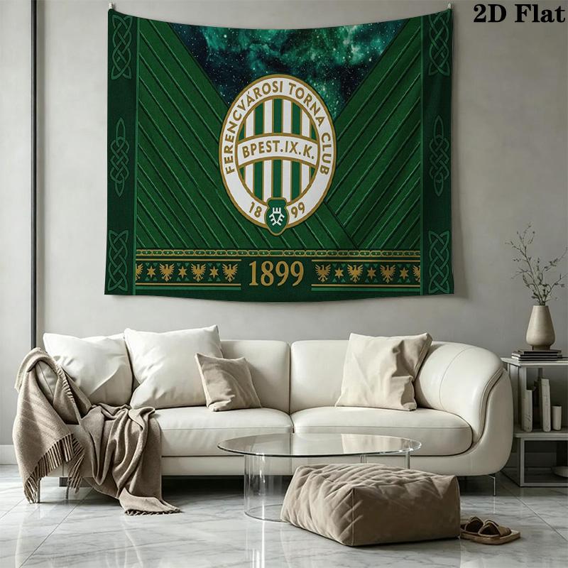 Ferencvárosi TC Wall Tapestry Aesthetic Wall Hanging Printed Fabric Blanket Decorative Tapestries for Bedroom Living Room Home Decor
